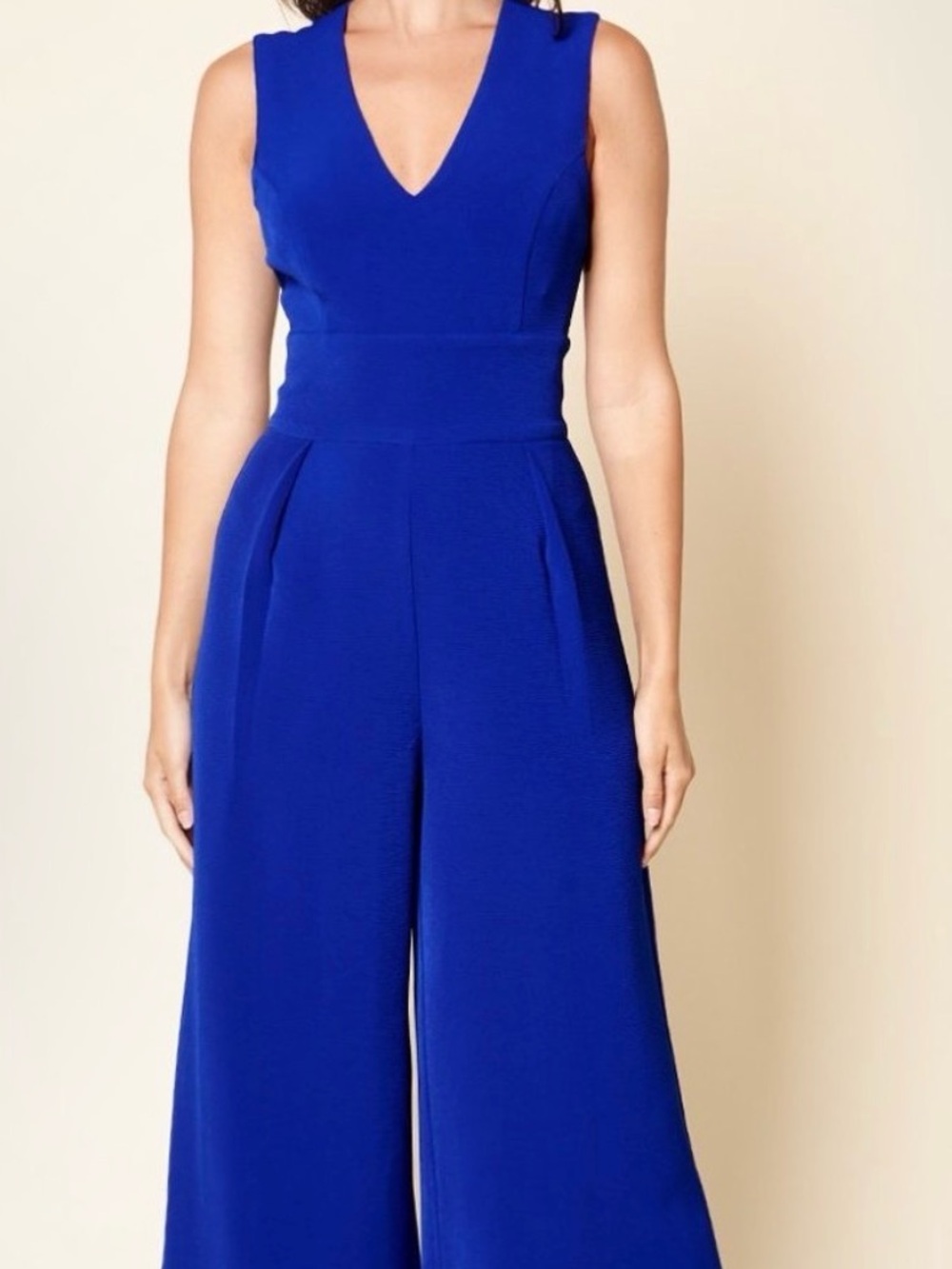 Sugarlips Corsica Blue V-Neck Wide-Leg Jumpsuit